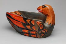 Feast Bowl depicting Eagle with Eaglets by Simon Charlie (1919-2005), Cowichan