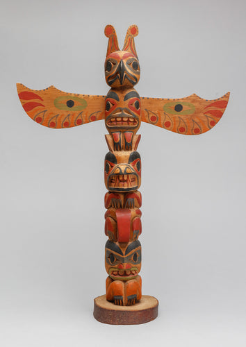 Vintage Coast Salish Model Totem Pole, c. 1940