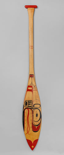 Vintage Tlingit Paddle depicting Gonakadet (Sea-Wolf), c. 1960