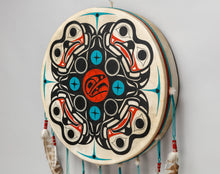 Drum with Frog Crest Design by Ken Mowatt, Gitksan