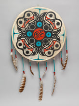 Drum with Frog Crest Design by Ken Mowatt, Gitksan