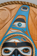 Panel depicting Orca Moon by Jason Henry Hunt, Kwakwaka'wakw