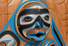 Panel depicting Orca Moon by Jason Henry Hunt, Kwakwaka'wakw