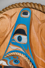 Panel depicting Orca Moon by Jason Henry Hunt, Kwakwaka'wakw