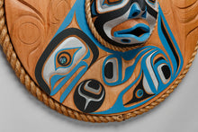 Panel depicting Orca Moon by Jason Henry Hunt, Kwakwaka'wakw