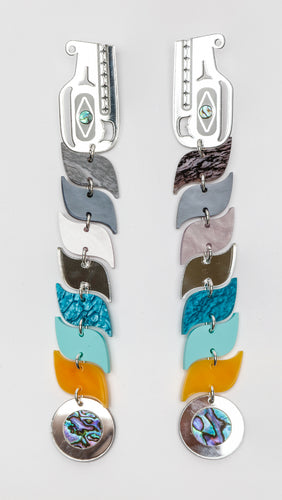 Sisiutl (Double Headed Sea Serpent) Earrings by Vina Brown, Heiltsuk