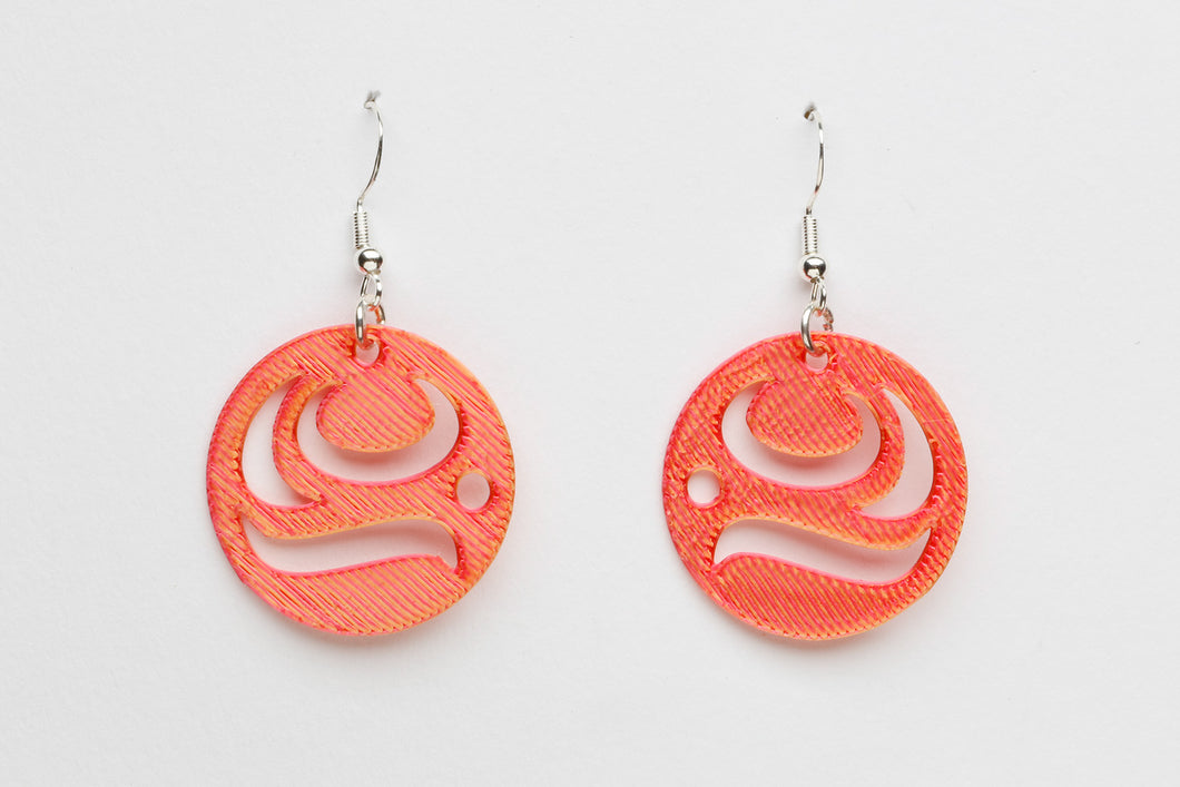 Northwest Coast Salmon Eye Earrings by Ruth Wilbur Peterson
