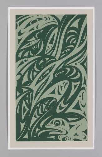 Reflections Off The Fraser River - Green by Susan Point, Coast Salish