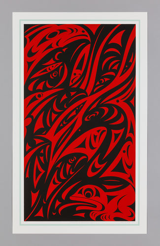 Reflections Off The Fraser River - Black and Red by Susan Point, Coast Salish