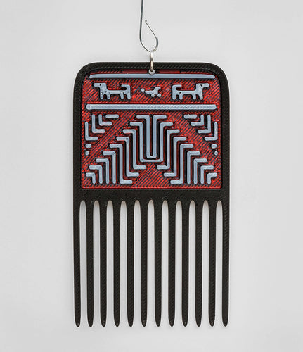 Northwest Coast Comb with Basket Designs Ornament by Ruth Wilbur Peterson