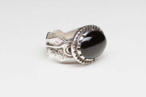 Onyx Ring by Steve Gunnyon, Yakama and Chippewa