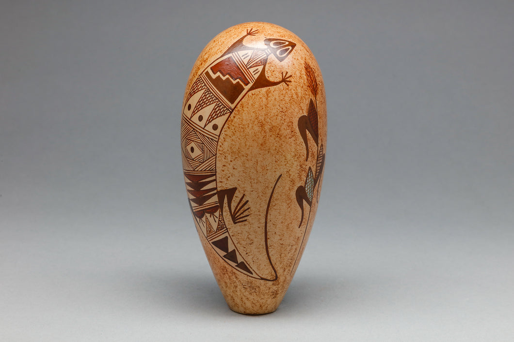 Tall Pot with Lizard Design by Nona Naha (1958-2021, Hopi Pueblo