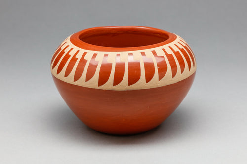 Pot with Feather Design by Helen Gutierrez, San Ildefonso Pueblo