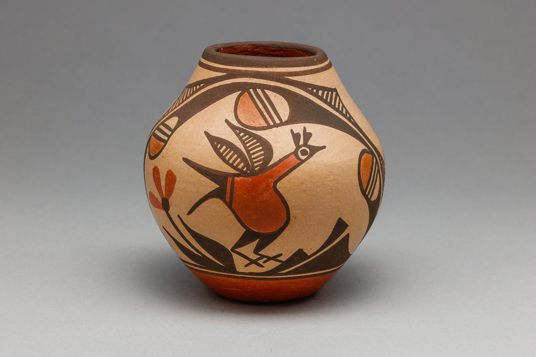 Pot with Bird Designs by Elizabeth Medina, Zia Pueblo