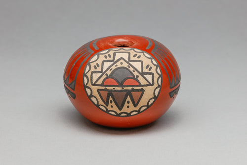 Redware Pot with Cloud Design by Minnie Vigil, Santa Clara Pueblo