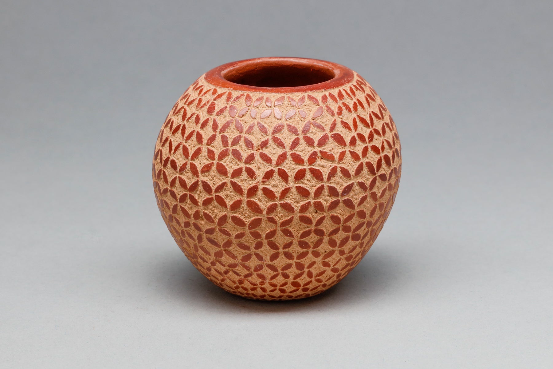 Small Pot with Etched Geometric Design by Lorraine Chinana, Jemez Pueb Quintana Galleries
