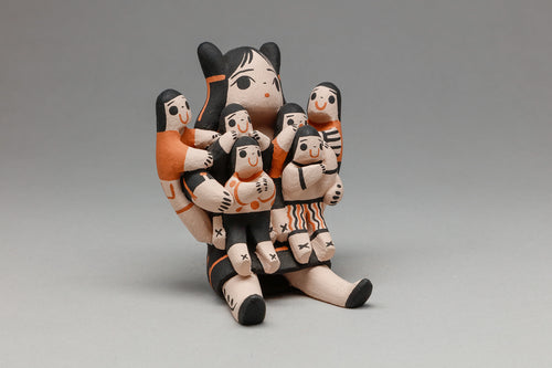 Miniature Storyteller with Six Children by Dorothy Herrera, Cochiti Pueblo