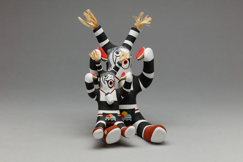 Two Koshare Clown Figures by Tony Dallas, Hopi Pueblo