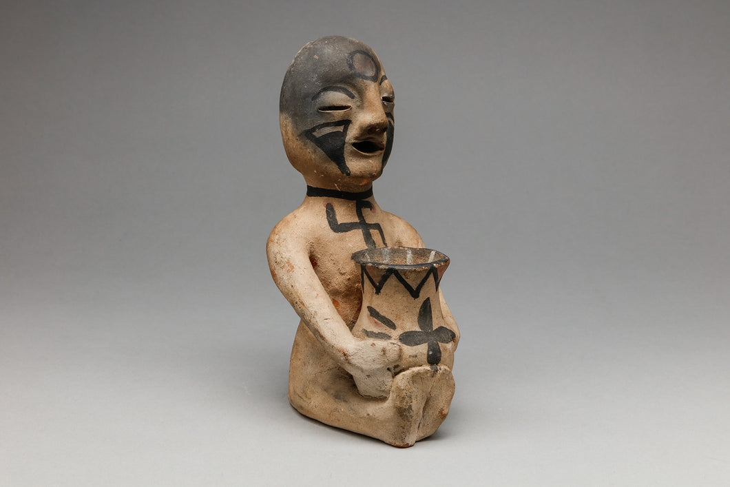 Rain God with Whirling Log, c. 1920, Tesuque Pottery