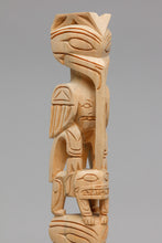 Model Pole of Mosquito, Wolf, Beaver, & Frog by Eric Williams, Nuu-chah-nulth