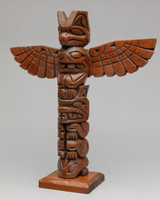 Model Pole of Thunderbird, Bear, Frog by Harry Daniels, Nuu-chah-nulth