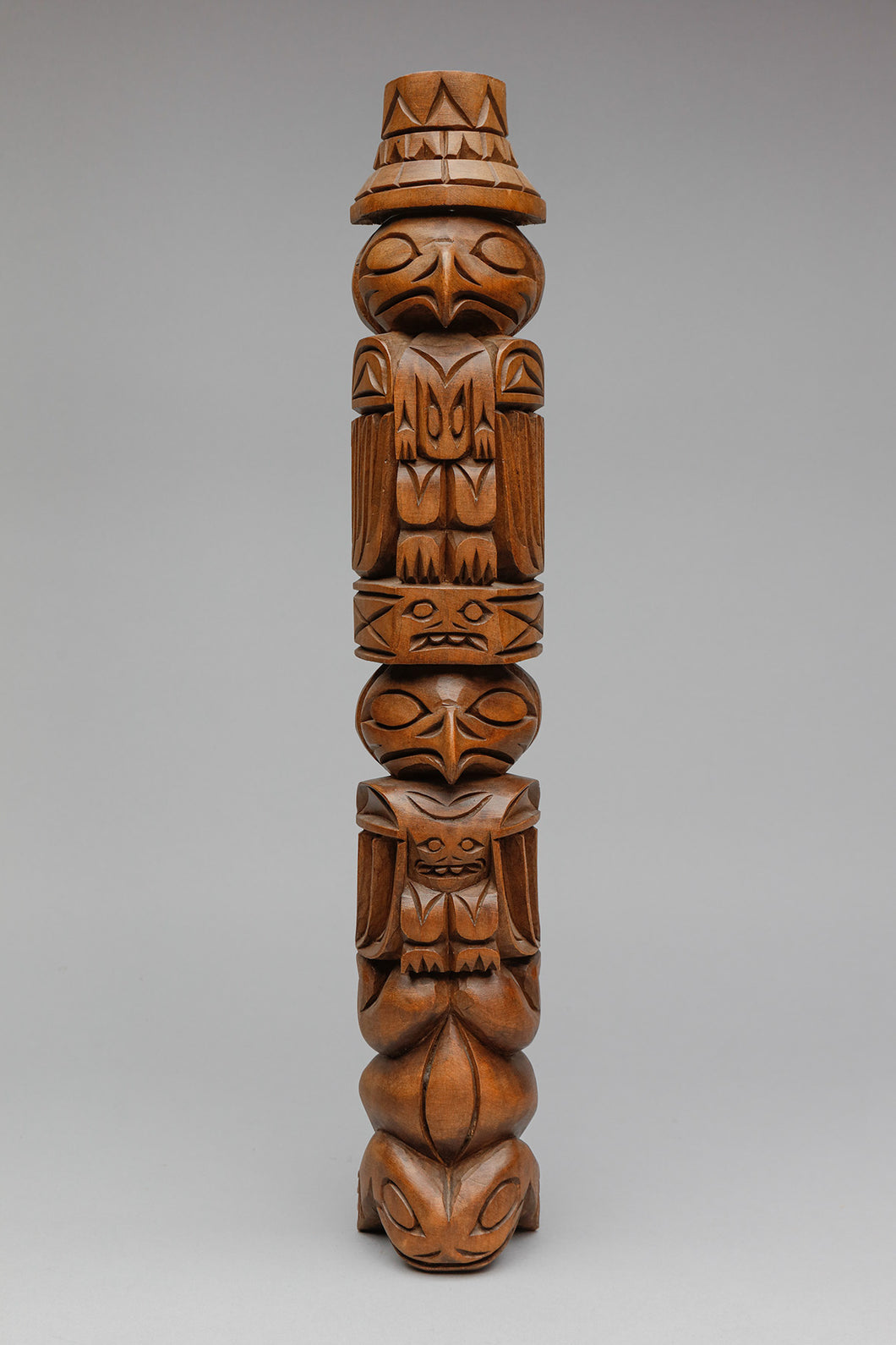 Model Pole of Raven, Eagle and Frog by John T. Williams (1960-2010), Nuu-chah-nulth