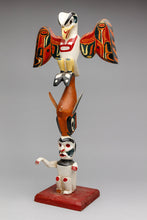 Vintage Model Totem Pole of Eagle, Orca, & Dzonokwa by Chief Jim King, Kwakwaka'wakw