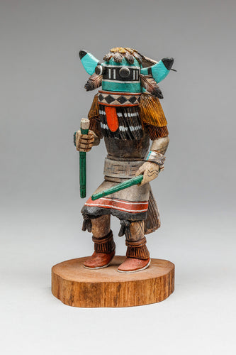 Miniature Hu’ (Whipper) Kachina, Marlin Honhongva, Hopi