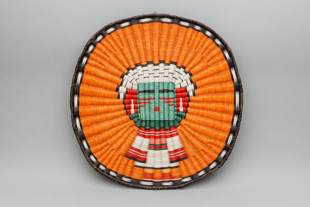 Basketry Tray with Kachina Design, Hopi Pueblo