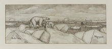 Original Painting of Polar Bears by George Ahgupuk (1911-2001), Inupiaq