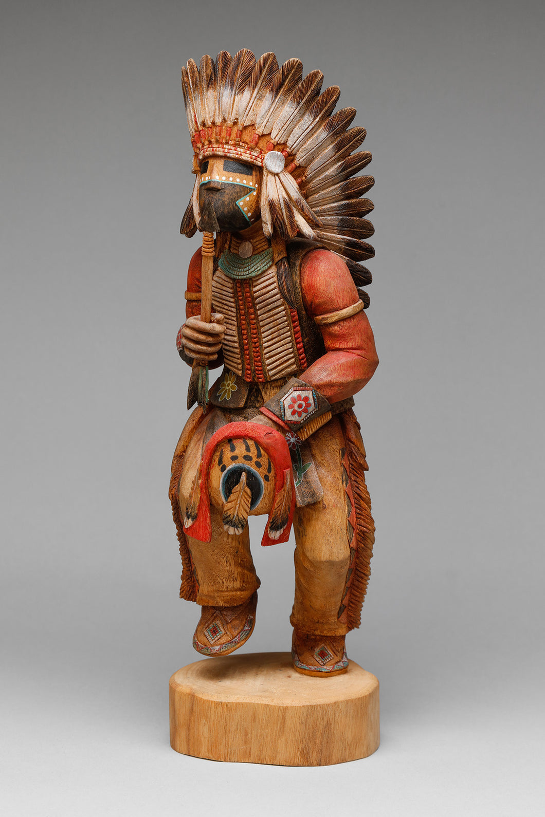 Comanche Land Protector Carving by Bryce Quamahongnewa, Hopi