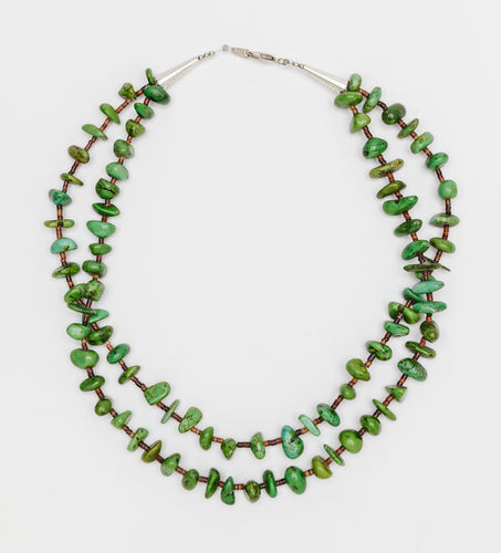 Two Strand Turquoise Nugget Necklace< Navajo