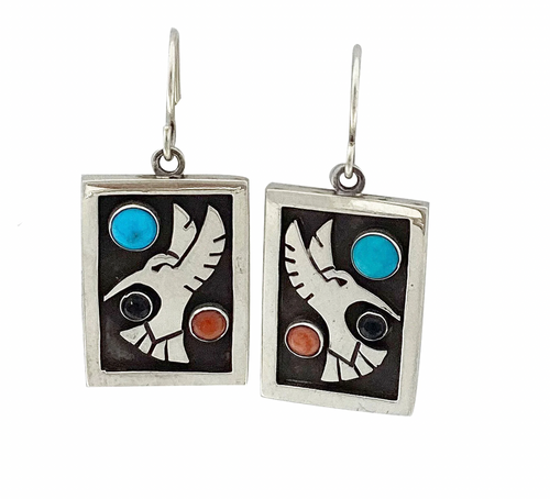 Hummingbird Earrings by Aaron John, Navajo