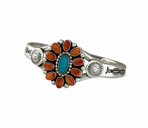 Spiny Oyster Shell Cluster Bracelet by Joelias Draper, Navajo