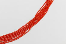 7 Strands Mediterranean Coral Bead Necklace c. 1980, Navajo