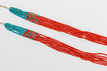 7 Strands Mediterranean Coral Bead Necklace c. 1980, Navajo