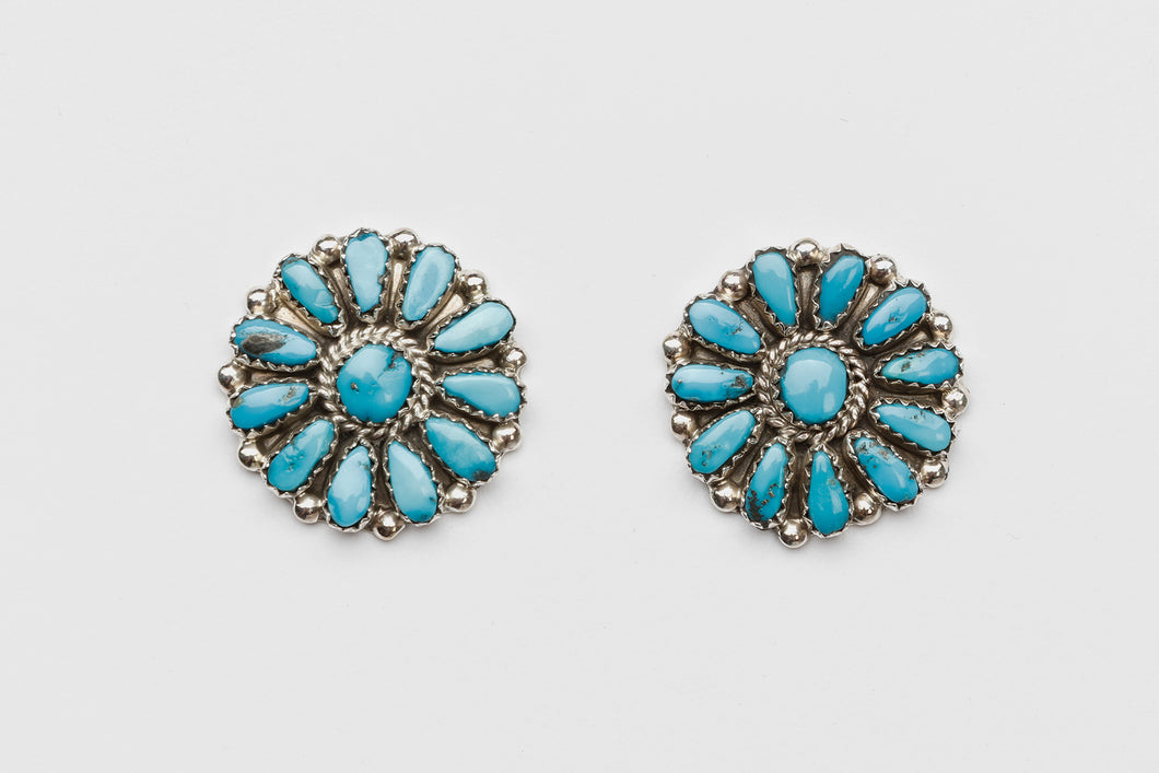 Turquoise Cluster Post Earrings by Justin Wilson