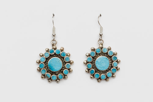 Inlay Cluster Dangle Earrings by Shirley Vincent