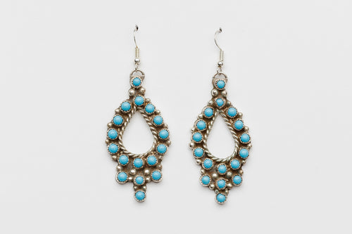 Petit Point Turquoise Dangle Earrings by Brian Jones