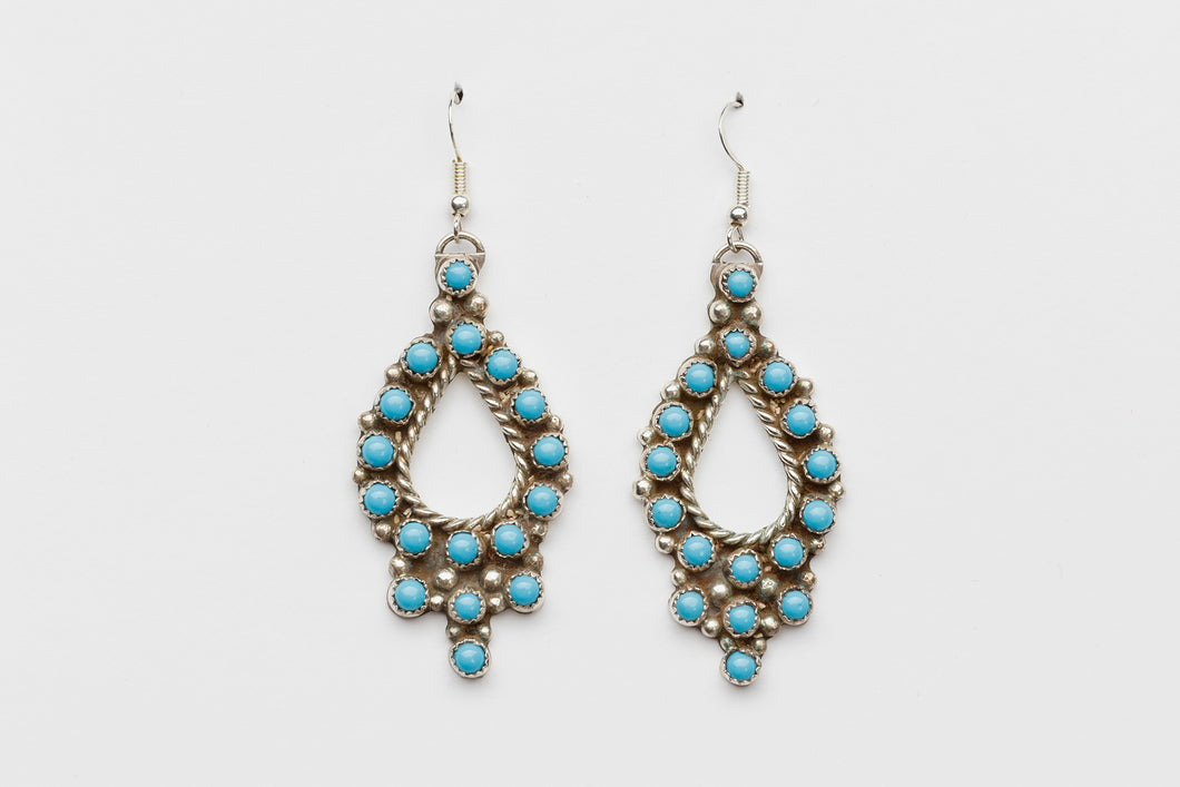 Petit Point Turquoise Dangle Earrings by Brian Jones