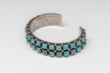 Kingman Turquoise Double Row Bracelet by Ernest Rangel