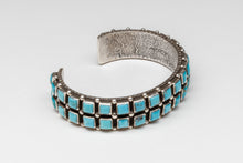 Kingman Turquoise Double Row Bracelet by Ernest Rangel