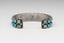 Kingman Turquoise Double Row Bracelet by Ernest Rangel