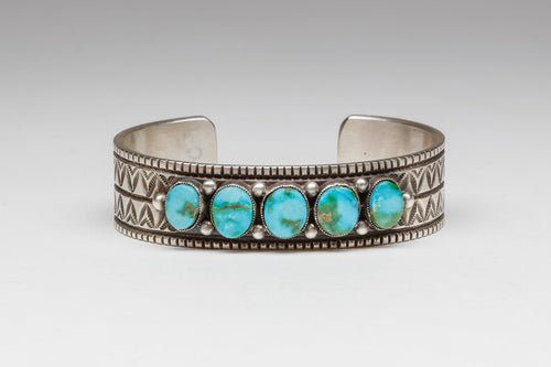 Sonoran Gold Turquoise Row Bracelet by Calvin Martinez