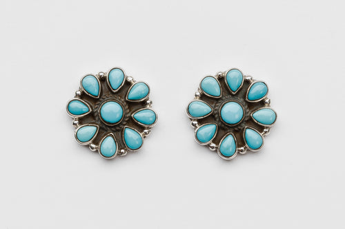 Turquoise Cluster Post Earrings by James Geraldine