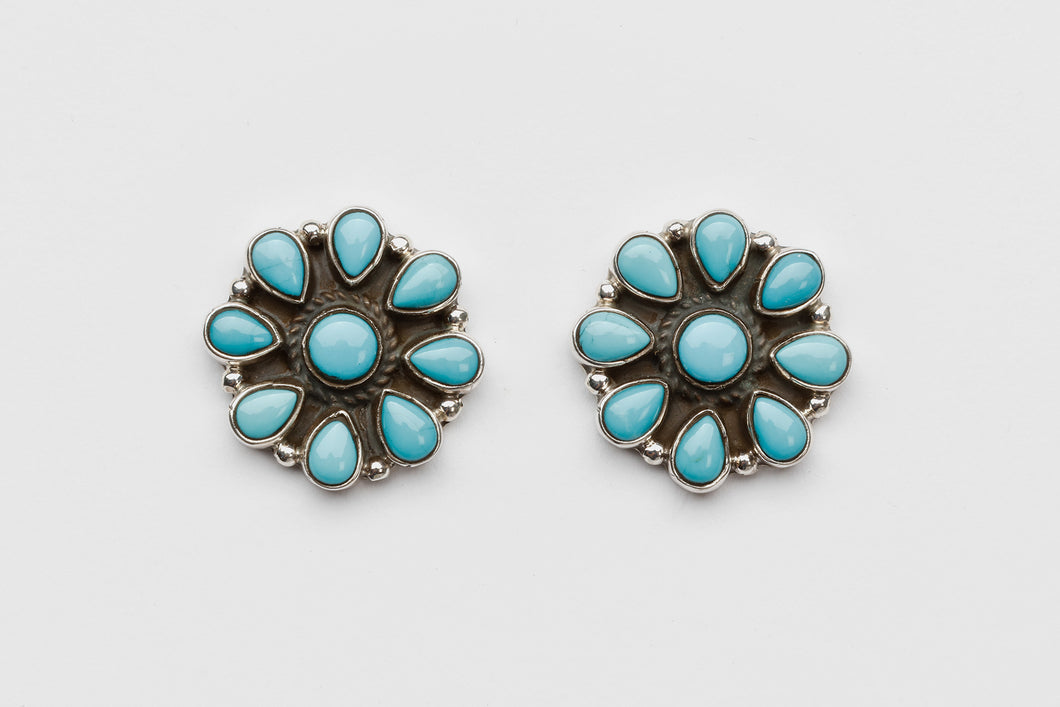 Turquoise Cluster Post Earrings by James Geraldine