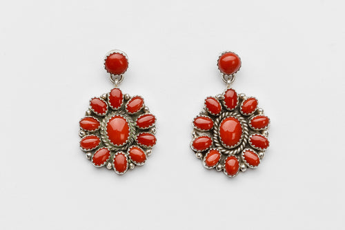 Mediterranean Coral Cluster Dangle Earrings by Scotty Skeets