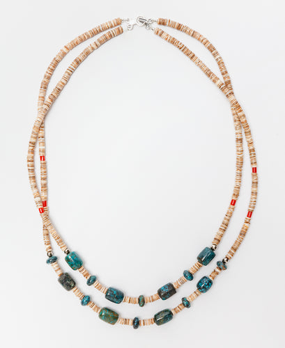 Double Strand Chinese Turquoise Bead Necklace