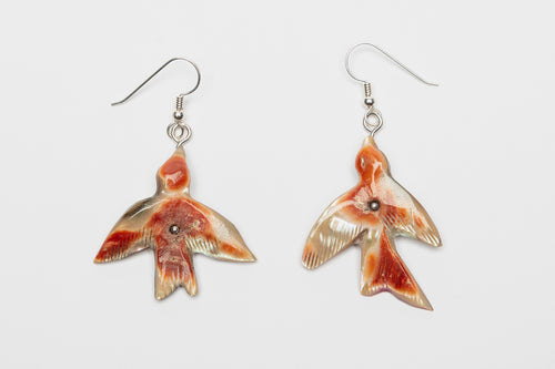 Vintage Fetish Bird Earrings, Zuni Pueblo