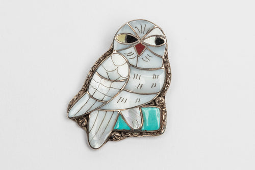 Vintage Snow Owl Pin & Pendant by Porfilio Sheyka (1961-1982)